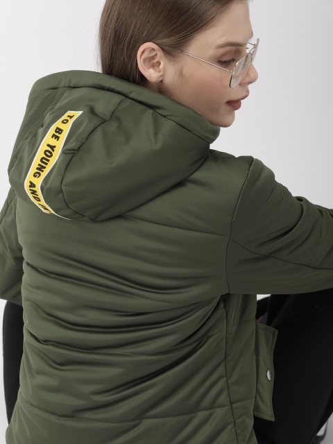 

Harvard Women Olive Green Solid Jacket