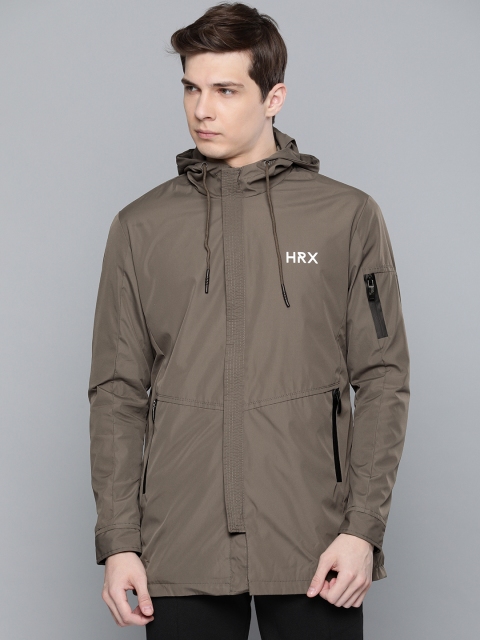 

HRX by Hrithik Roshan Men Grey Solid Hooded Sporty Jacket