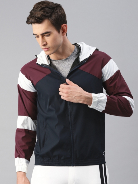 

HRX by Hrithik Roshan Men Navy Blue Colourblocked Jacket