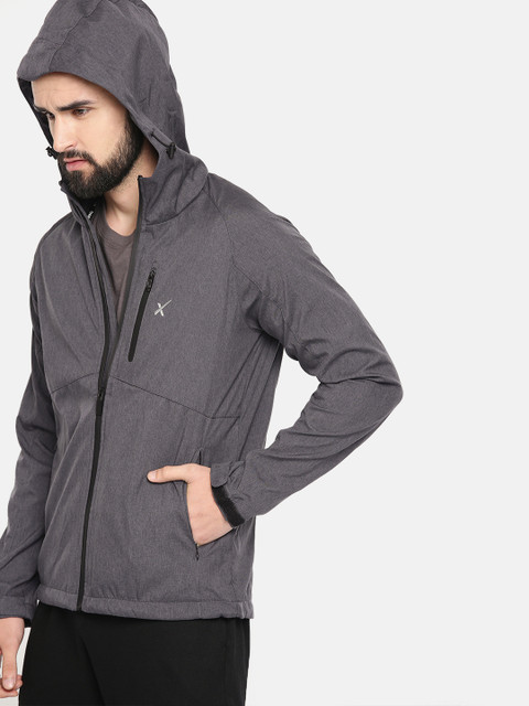 

HRX by Hrithik Roshan Men Grey Running Hooded Solid Jacket