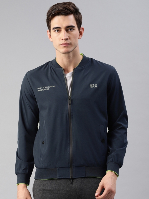 

HRX by Hrithik Roshan Men Navy Blue Solid Jacket