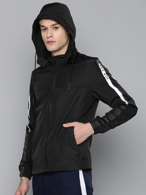 

HRX by Hrithik Roshan Active Men Black Solid Hooded Sporty Jacket