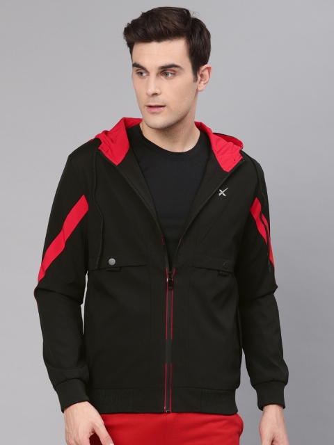 

HRX by Hrithik Roshan Men Black & Red Solid Rapid Dry Active Hooded Jacket