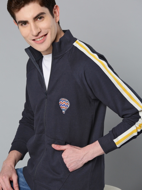 

Mast & Harbour Men Navy Blue Solid Sweatshirt