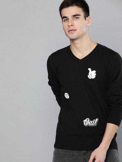 

Harvard Men Black Solid Sweater