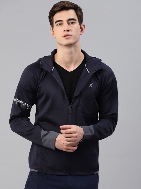 

HRX by Hrithik Roshan Running Men Navy Blue Rapid Dry HOODED Sweatshirts