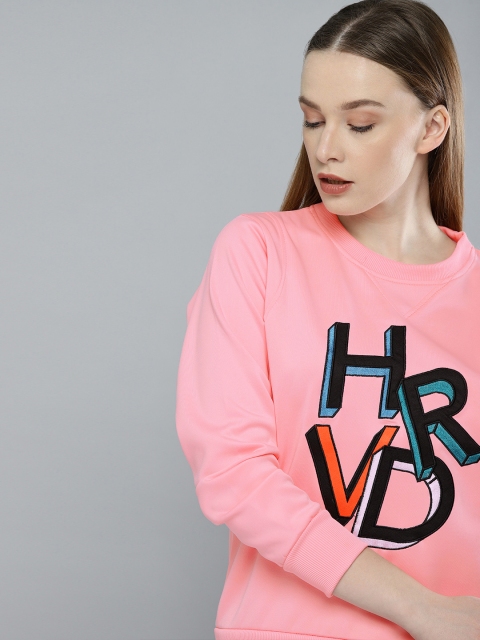

Harvard Women Pink Embroidered Sweatshirt