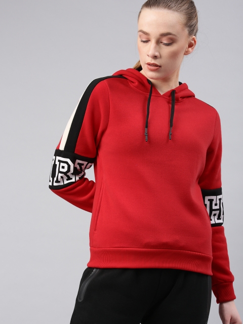 

HRX by Hrithik Roshan Women Red Solid Lifestyle Sweatshirts