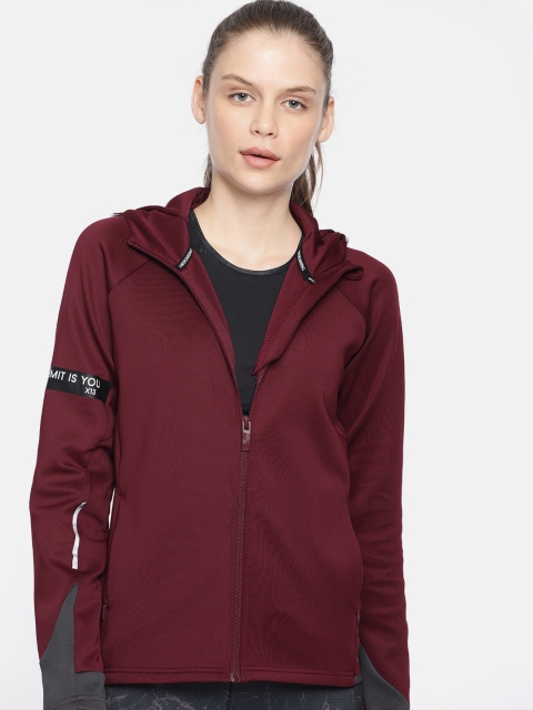 

HRX by Hrithik Roshan Women Burgundy Solid Running Sweatshirt