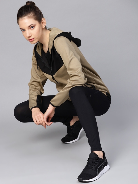 

HRX by Hrithik Roshan Women Colourblocked Active Hooded Sweatshirt, Beige