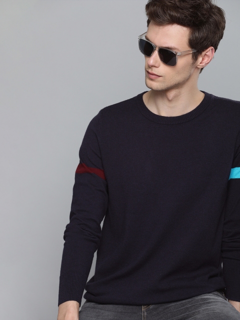 

Harvard Men Navy Blue Solid Sweater