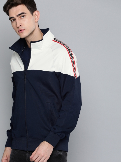 

Harvard Men Navy Blue & White Colourblocked Sporty Jacket