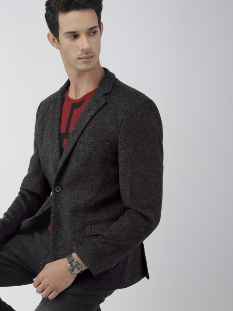 

Harvard Men Grey Solid Regular Fit Single Breasted Smart Casual Blazer