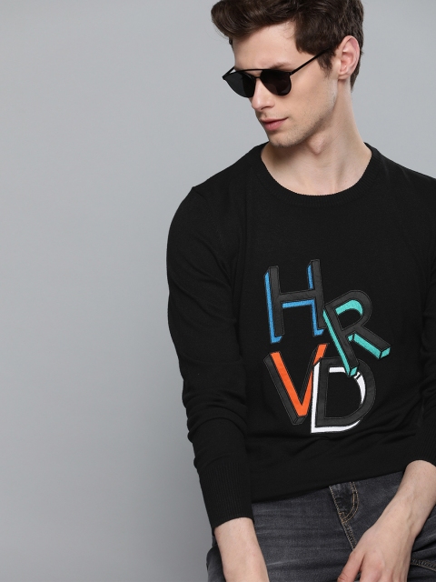 

Harvard Men Black Solid Sweater