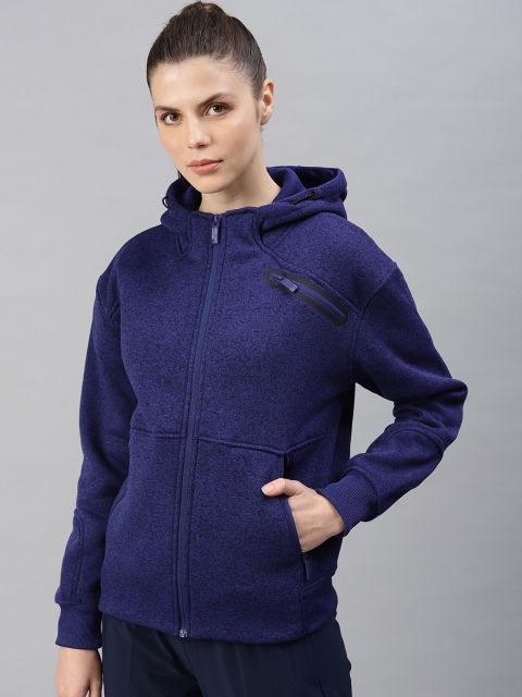 

HRX by Hrithik Roshan Women Navy Blue Solid Hooded Sweatshirt