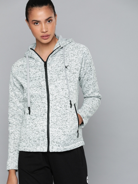 

HRX by Hrithik Roshan Women Grey Solid Active Hooded Sweatshirt