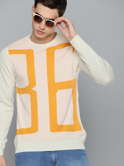 

Harvard Men White Printed Sweater