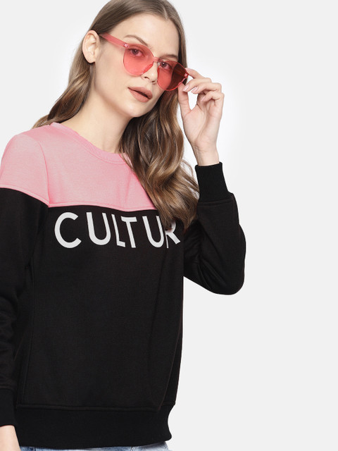 

Harvard Women Black & Pink Printed Sweatshirt