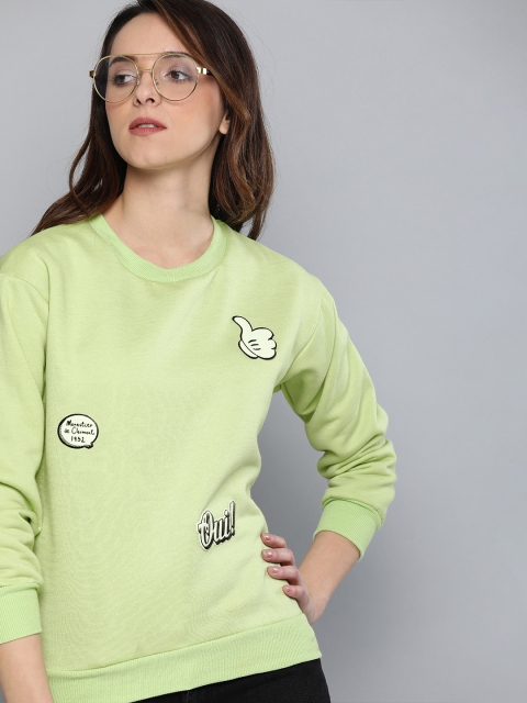 

Harvard Women Lime Green Solid Sweatshirt
