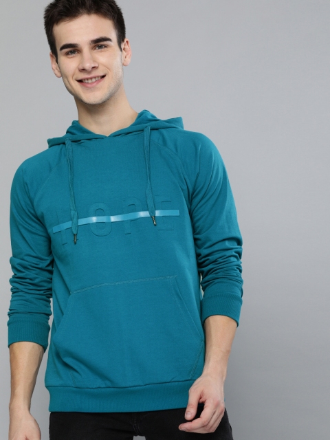 

Mast & Harbour Men Teal Blue Solid Sweatshirt