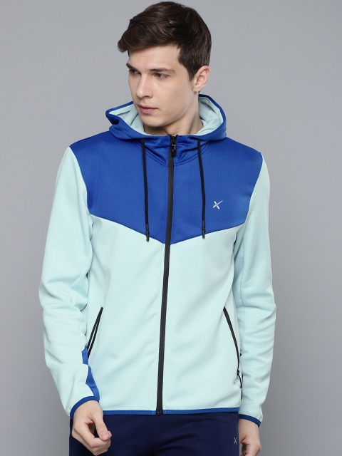 

HRX by Hrithik Roshan Men Blue Colourblocked Hooded Active Sweatshirt