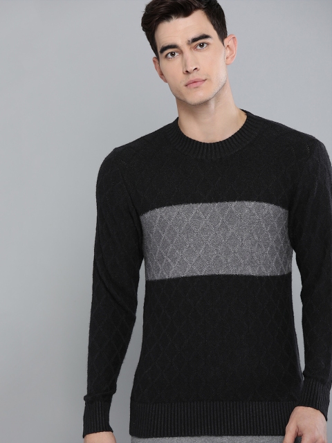 

Harvard Men Black & Grey Colourblocked Sweater
