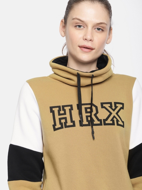 

HRX by Hrithik Roshan Women Khaki Printed Sweatshirt