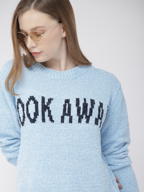 

Harvard Women Blue Self Design Sweater