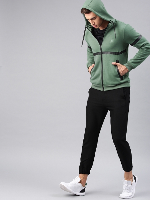 

HRX by Hrithik Roshan Men Green Solid Hooded Sweatshirt