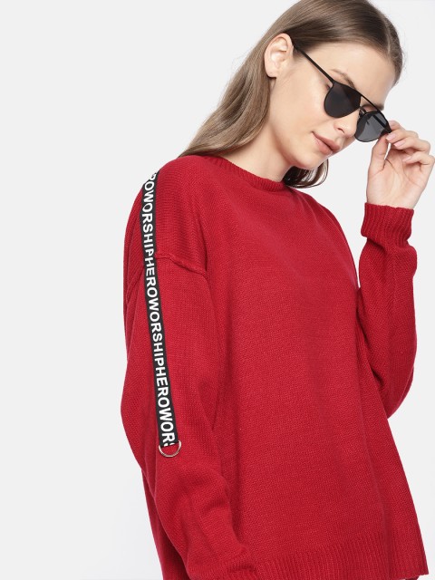 

Harvard Women Red Solid Sweater