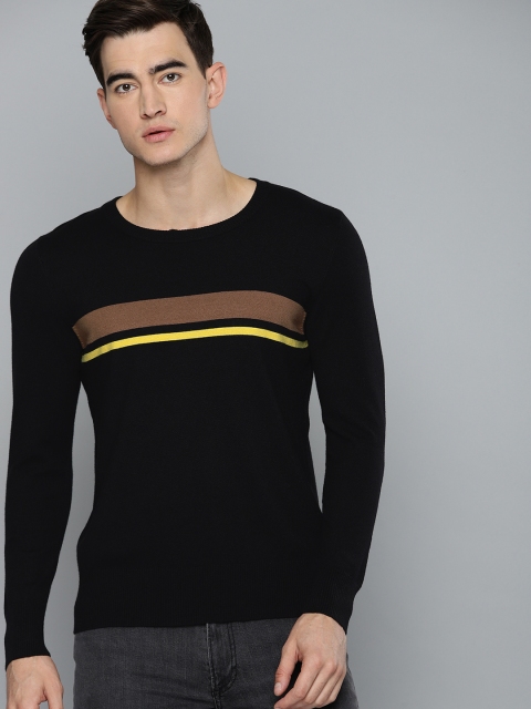 

Harvard Men Black & Brown Striped Sweater