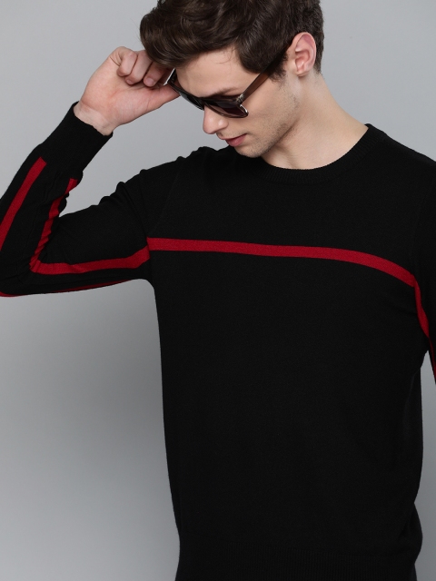 

Harvard Men Black & Red Solid Sweater