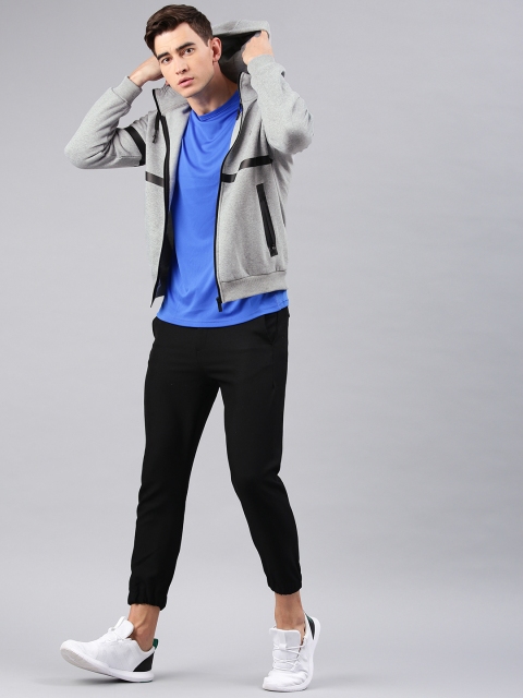 

HRX by Hrithik Roshan Men Grey Melange Solid Hooded Sweatshirt