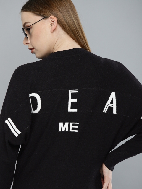 

Harvard Women Black Woven Design Sweater