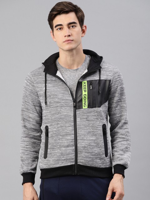 

HRX by Hrithik Roshan Men Grey Solid Sweatshirt, Grey melange