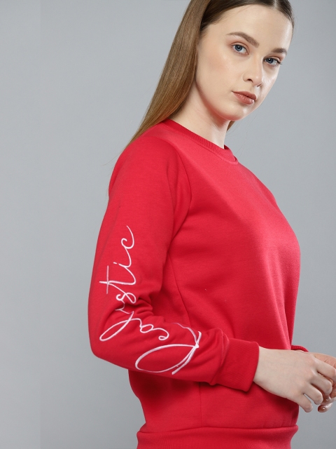 

Harvard Women Red Solid Sweatshirt