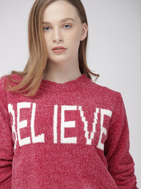 

Harvard Women Pink Self Design Sweater