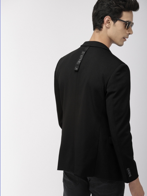 

Harvard Black Self Design Regular Fit Single-Breasted Casual Blazer