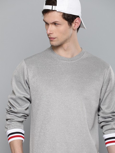 

Harvard Men Grey Solid Sweatshirt