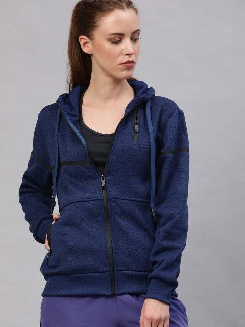 

HRX by Hrithik Roshan Women Navy Blue Solid Hooded Sweatshirt