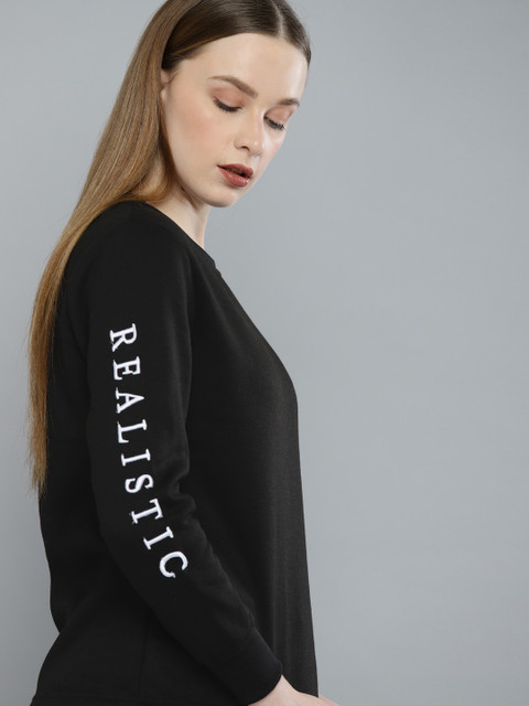 

Harvard Women Black Solid Embroidered Detail Sweatshirt