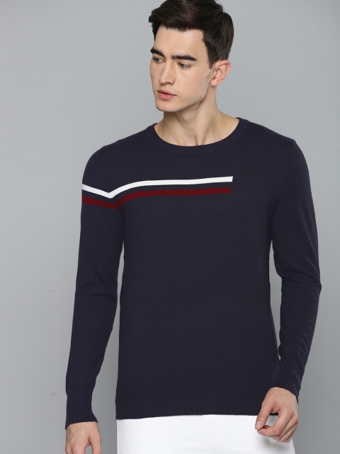 

Harvard Men Navy Blue Striped Sweater