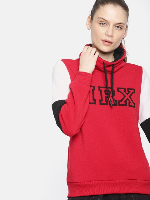 

HRX by Hrithik Roshan Women Red Printed Sweatshirt
