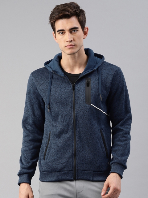 

HRX by Hrithik Roshan Men Teal Blue Solid Hooded Sweatshirt