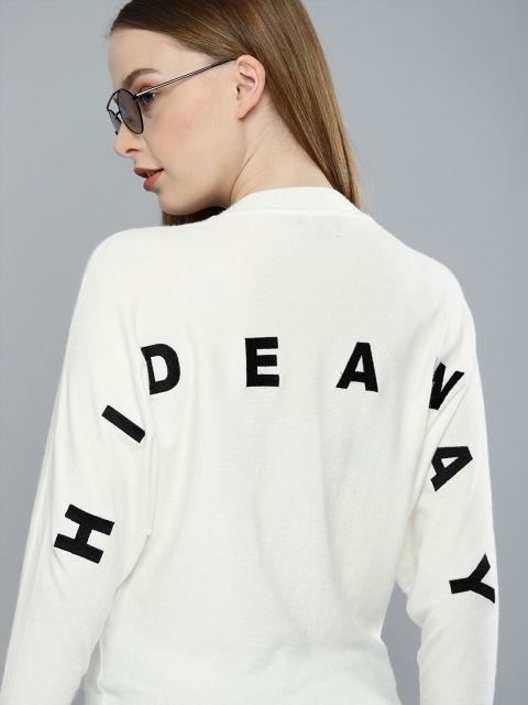 

Harvard Women White Printed Sweater