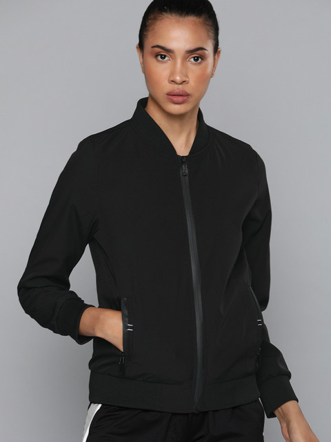 

HRX by Hrithik Roshan Women Black Solid Active Bomber Jacket