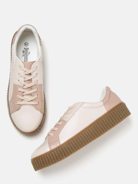 

The Roadster Lifestyle Co Women Off-White & Beige Colourblocked Flatforms Sneakers