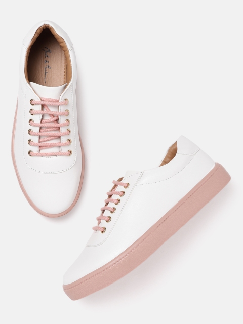 

Mast & Harbour Women White Solid Sneakers