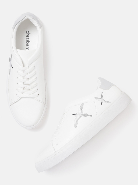 

DressBerry Women White Embroidered Detail Sneakers