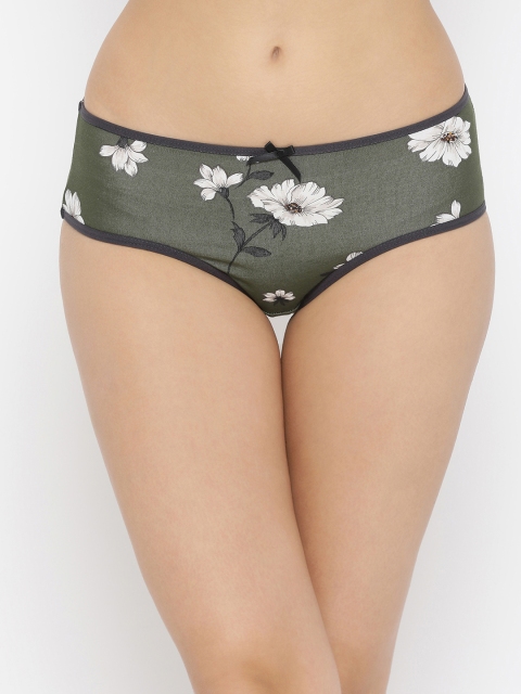

Clovia Women Olive Printed Hipster Brief PN3203P17